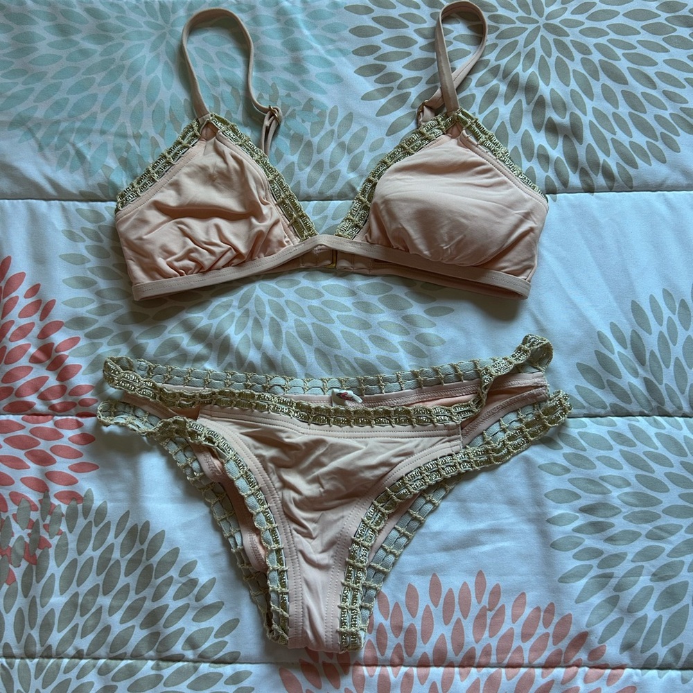 Pink and gold bikini, medium